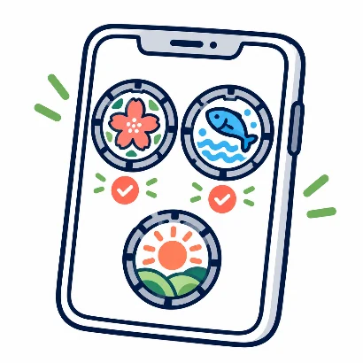 写真を撮ってコレクションする企画のイラスト